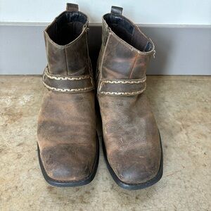 Bed Stu Innovator Brown Leather Square Toe Boots Men’s Size 12